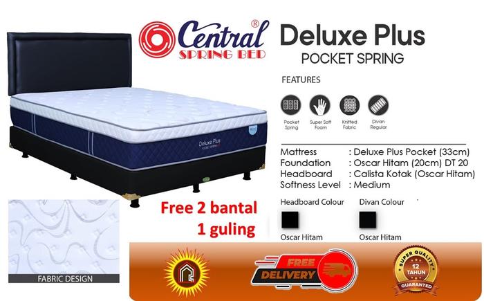 Gambar Spring Bed Central Deluxe Plus - Pocket Spring - 90 x 200 cm dari Cahaya rumah Kota Bogor Tokopedia