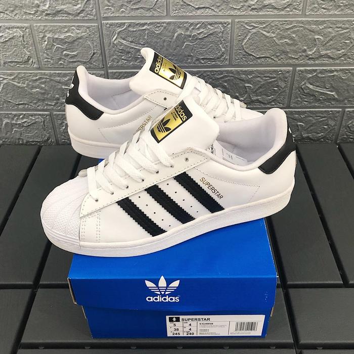 Jual Sepatu Sneakers Casual Original ADIDAS SUPERSTAR WHITE LIST BLACK -  Putih, 40 - Kota Tangerang - Pootstepsid | Tokopedia