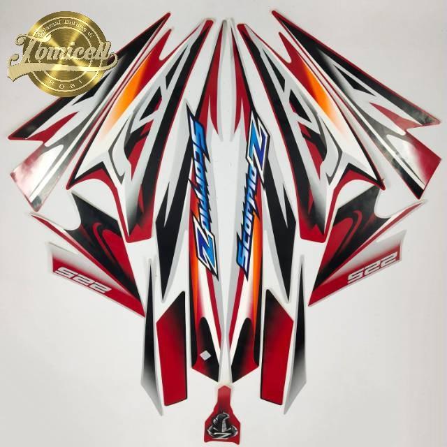 Gambar striping yamaha scorpio z 225 2008 silver merah stiker list body dari Tomicell Kab. Purwakarta Tokopedia