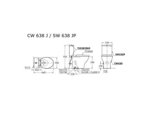 KLOSET DUDUK / MONOBLOK TOTO CW 638 J PUTIH 1
