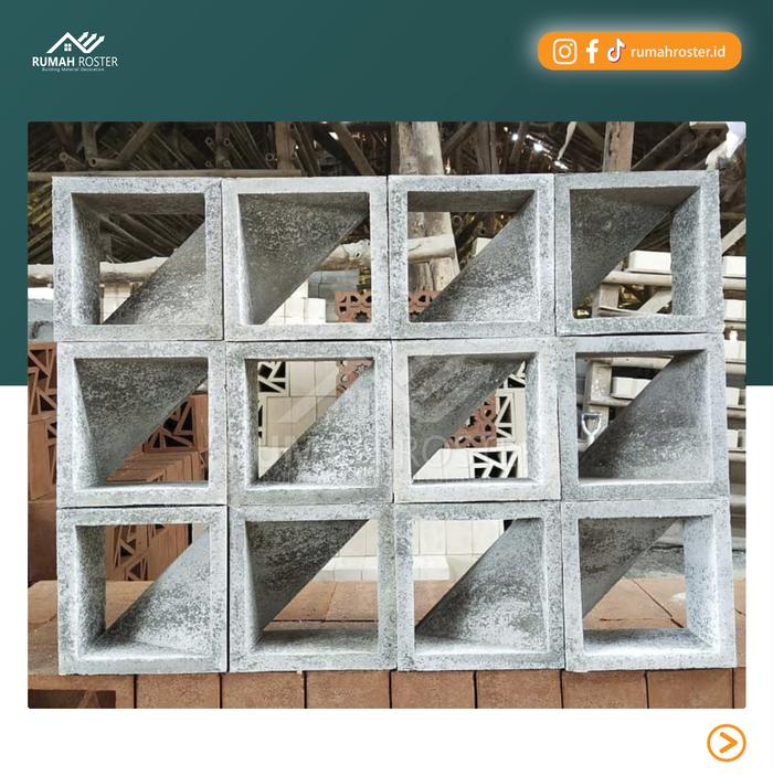 Jual Roster Beton Abu/Roster Minimalis/Roster Modern Motif Silang (2 ...