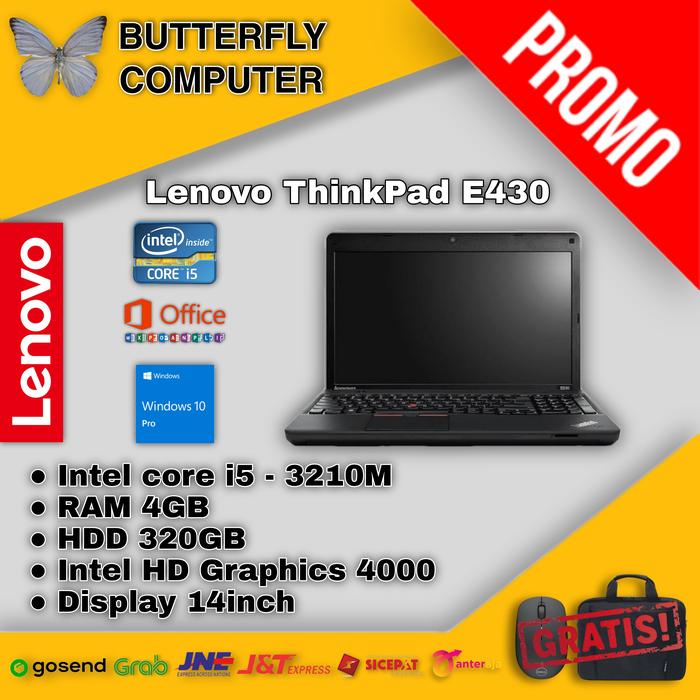 Jual Laptop Lenovo Thinkpad E430 core i5 Gen 3 RAM 4GB HDD 320GB 