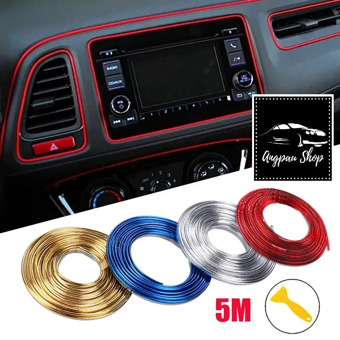 DEKORASI PANEL DASHBOARD LIST METALIK EMAS MERAH BIRU UNGU SILVER