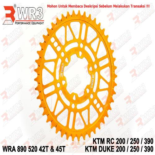 Gambar Gear Belakang WR3 WRA 890-520 KTM Rc /Duke 200/250/390 42T-45T - Gold, 42T dari WR3 Kota Administrasi Jakarta Barat 2 Tokopedia