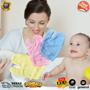 Sarung Tangan Mandi Waslap Lap Bayi Baby Scrubbing Wash Cloth Towel