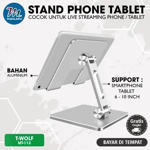 Dudukan HP Tablet Ipad Stand Holder 4-10 Inch Aluminium Universal