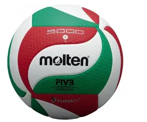 BOLA VOLLY VOLY VOLLEY VOLI MOLTEN V5M 5000 V5M5000 MERAH HIJAU PUTIH BAHAN PU SIZE 5 MOTIF