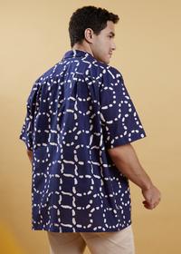 Gambar Batik Fractal Kemeja Pria Motif Lingkar Biru dari Batik Fractal Kota Bandung 5 Tokopedia