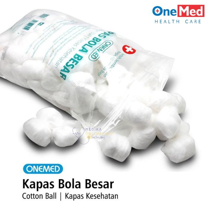 Gambar Kapas Bola Besar Onemed Isi 100 Ball / Cotton Ball - OneMed dari Medika Onlineshop Kota Medan Tokopedia