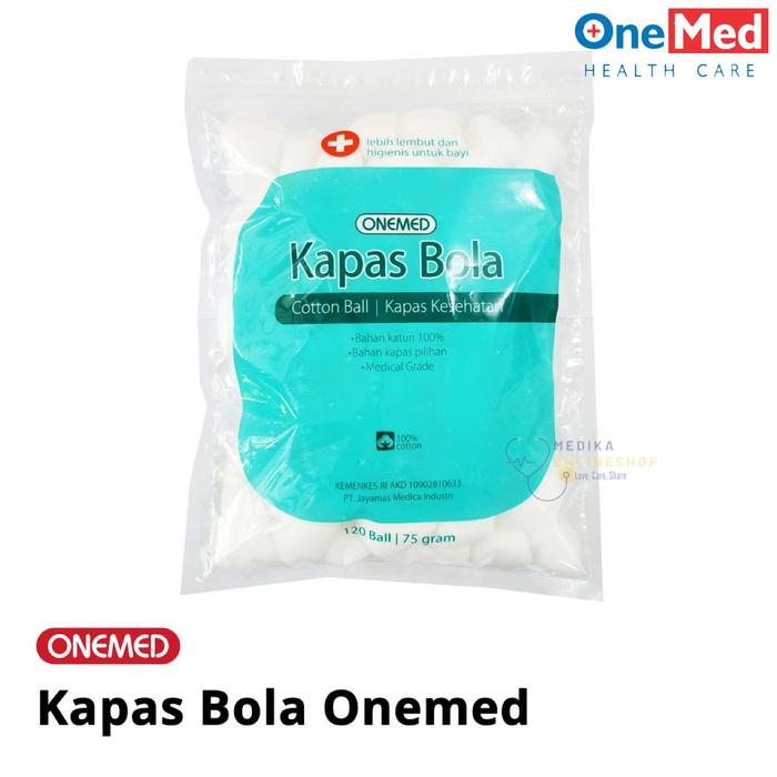 Gambar Kapas Bola Onemed Pack Isi 120 Ball / Cotton Ball - OneMed dari Medika Onlineshop Kota Medan Tokopedia
