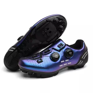 Sport Sepatu Sepeda Cleat MTB Sepatu Gowes Cleat MTB 2 BOA Biru