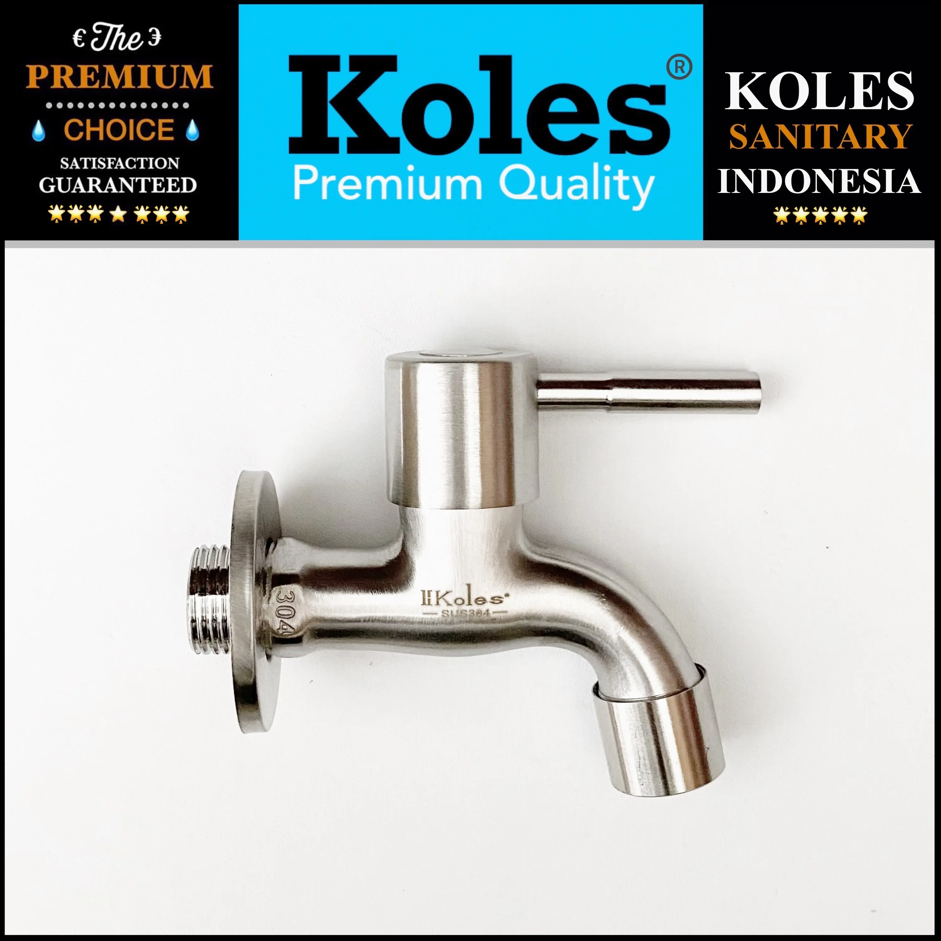 KOLES 301 keran air tembok kran dinding stainless steel sus 304