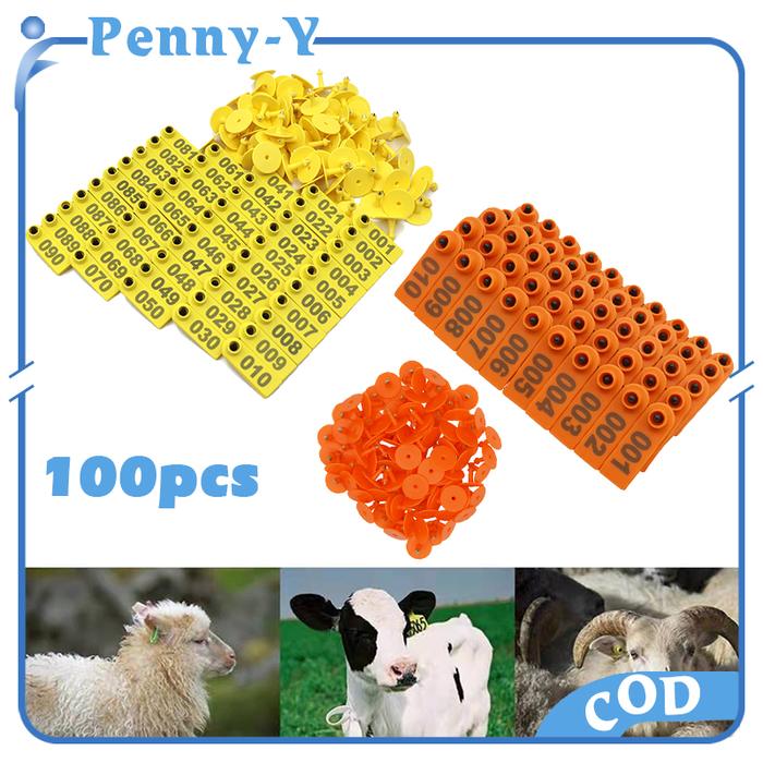 Jual 100PCS Eartag Kambing Domba/Ear Tag Sapi Babi Penanda (Nomor 001 ...