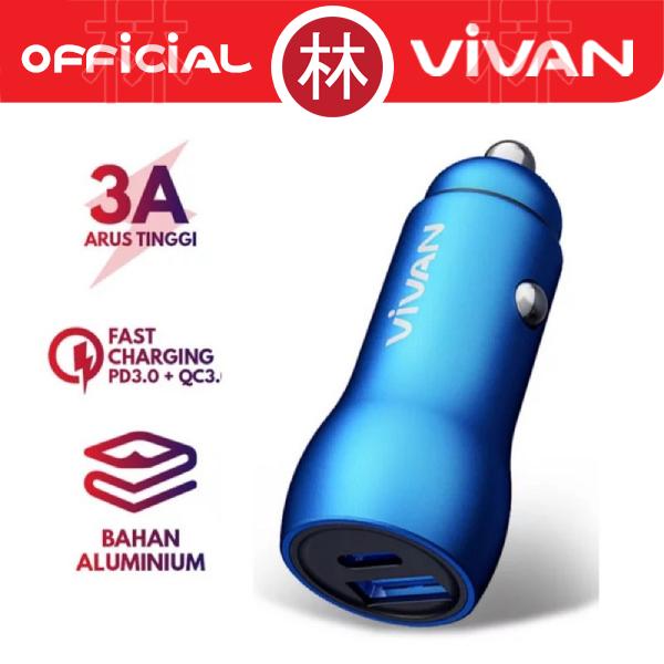 Gambar Vivan VCC04 Dual Port USB-C USB-A Fast Charging Car Charger Mobil 38W dari Liem Group Kota Administrasi Jakarta Barat Tokopedia