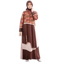 Gambar Gamis Wanita Muslimah Rayon Kombinasi Batik Premium LG 507 - Coklat, M dari lunangoofficial Kota Administrasi Jakarta Selatan 4 Tokopedia