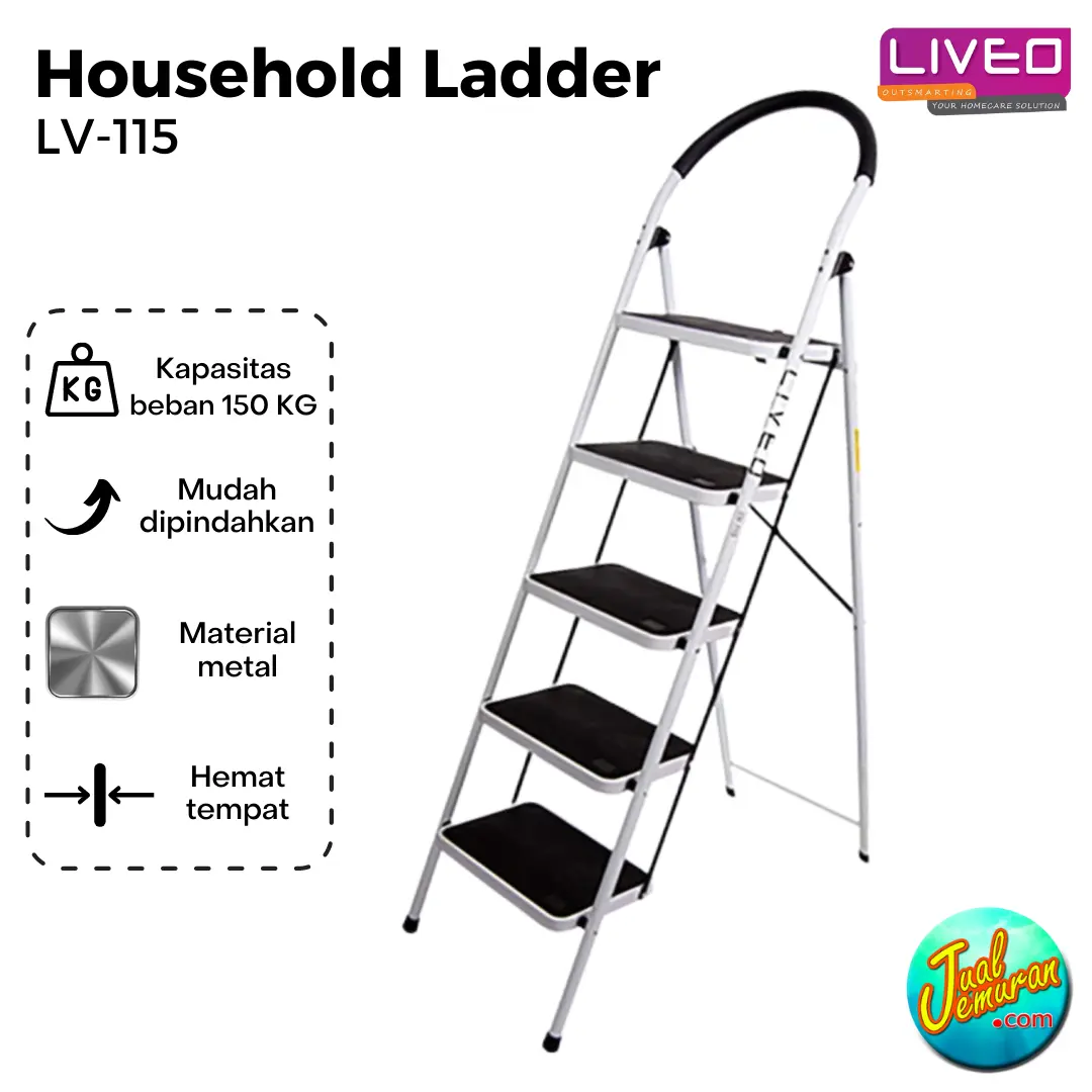 Tangga Besi Lipat 165cm LIVEO LV-115 Household Ladder