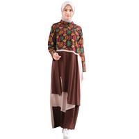 Gambar Gamis Wanita Muslimah Rayon Kombinasi Batik Premium LG 507 - Coklat, M dari lunangoofficial Kota Administrasi Jakarta Selatan 1 Tokopedia