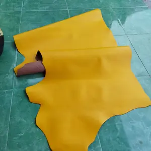 Kulit sapi Asli jenis Fullgrain / Pori warna Kuning ketebalan 1.5 mm