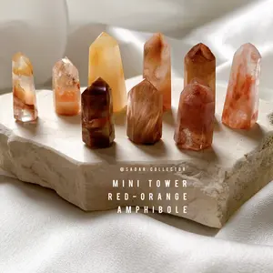 RED AMPHIBOLE/ ANGEL PHANTOM QUARTZ MINI BRAZIL- FOR JEWELLRY MAKING