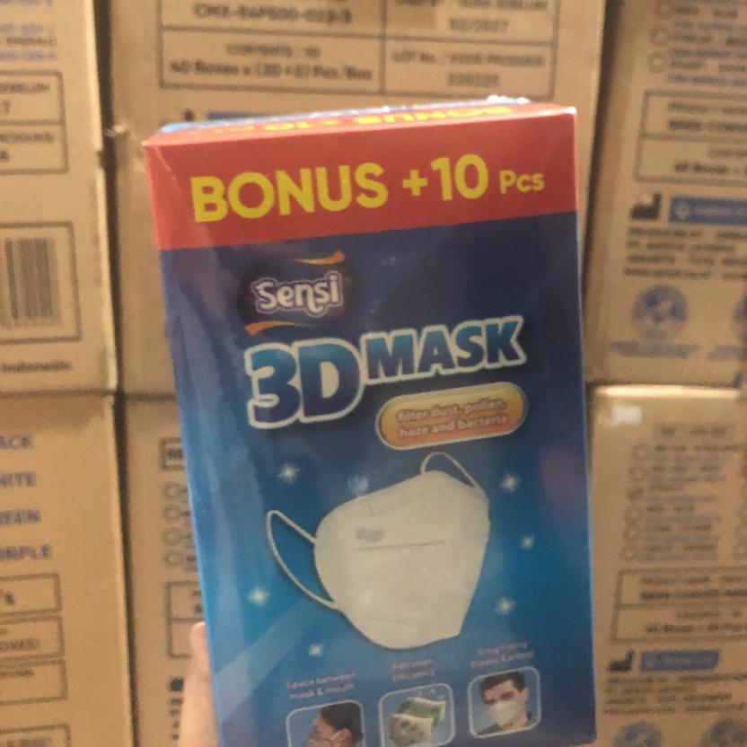 Sensi 3d mask isi 10 pcs model KN95
