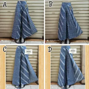 NEW Kulot Sayap Monoblue Batik Modern Bawahan Pallazo Double Layer