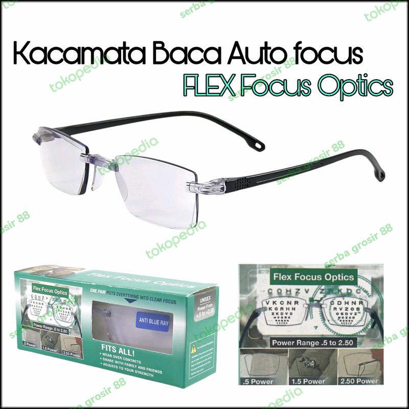 Kacamata baca autofocus Flex focus optics anti radiasi Blueray 0