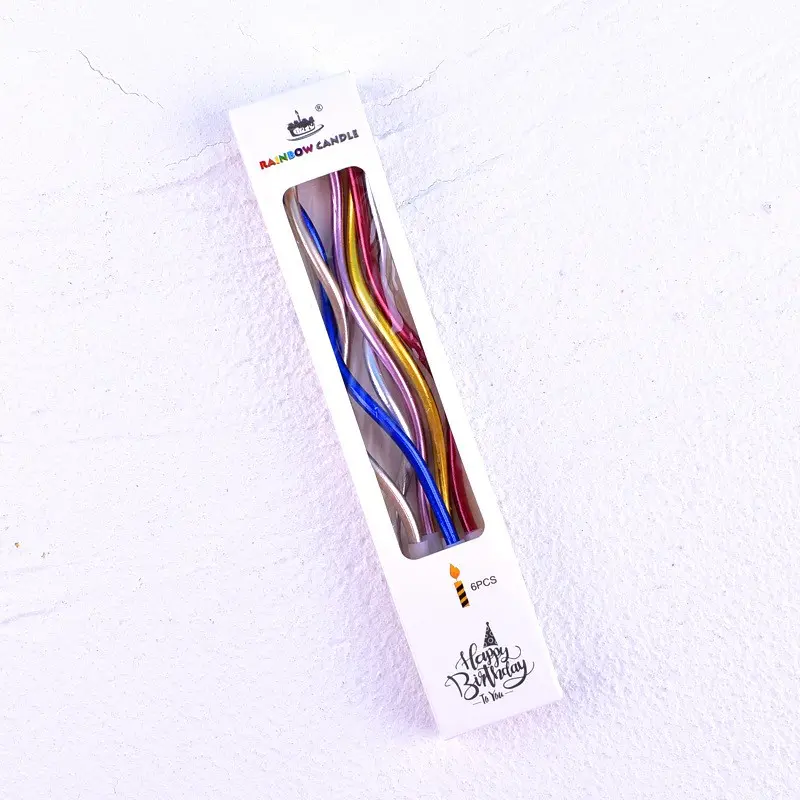 LILIN ULANG TAHUN PANJANG SPIRAL WARNA WARNI/LILIN PANJANG GLOMBANG 2