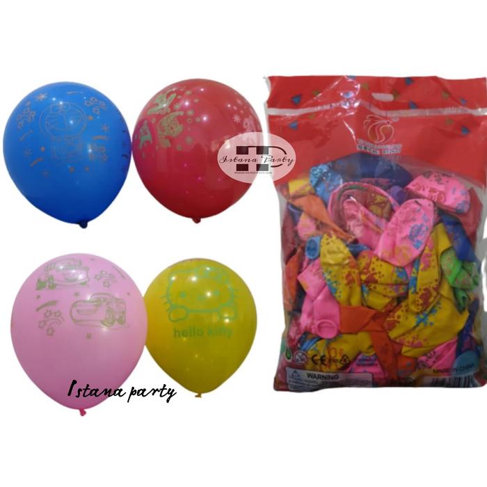 Gambar balon latex karakter spiderman,doraemon,hello kitty,cars mix isi 100 dari Istanaparty Kota Administrasi Jakarta Barat Tokopedia