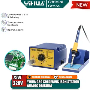 Yihua 939 Solder Station Soldering Iron Analog 75W Elemen Import ORI