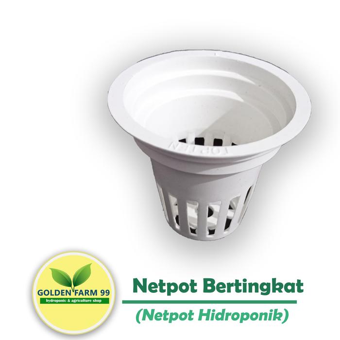 Gambar Jual netpot bertingkat untuk hidroponik harga terjangkau warna putih dari Golden Farm 99 Kota Administrasi Jakarta Barat Tokopedia
