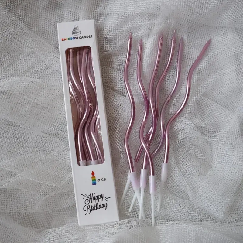 LILIN ULANG TAHUN PANJANG SPIRAL WARNA WARNI/LILIN PANJANG GLOMBANG 1