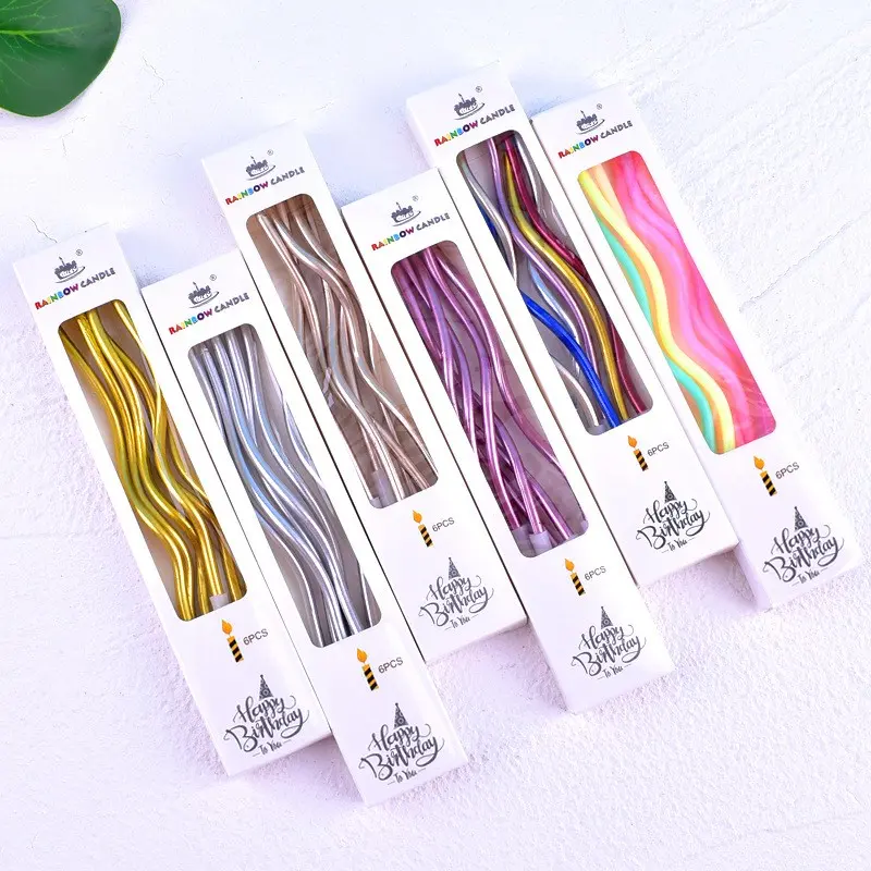 LILIN ULANG TAHUN PANJANG SPIRAL WARNA WARNI/LILIN PANJANG GLOMBANG 0