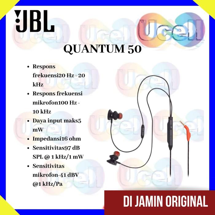 Gambar JBL Quantum 50 Wired In Ear Gaming Earphone Headset dari Ucellcempaka Kota Administrasi Jakarta Timur Tokopedia