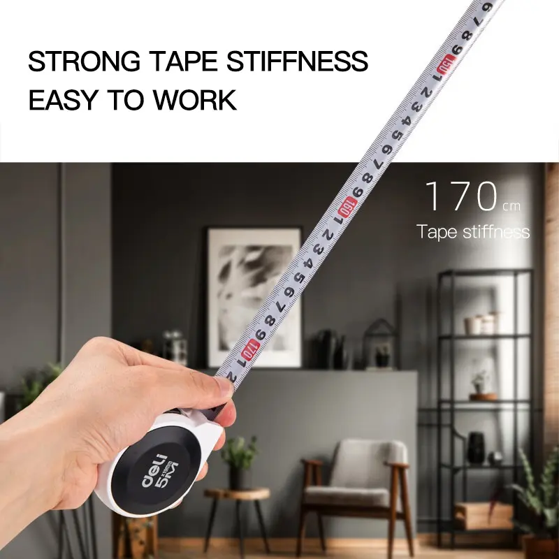 Deli Tape Measure/ Meteran Panjang 3-5M ABS Akurat Kunci Manual H800XB 6