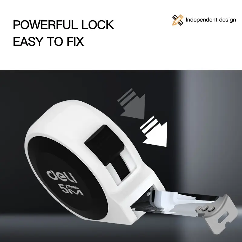 Deli Tape Measure/ Meteran Panjang 3-5M ABS Akurat Kunci Manual H800XB 2