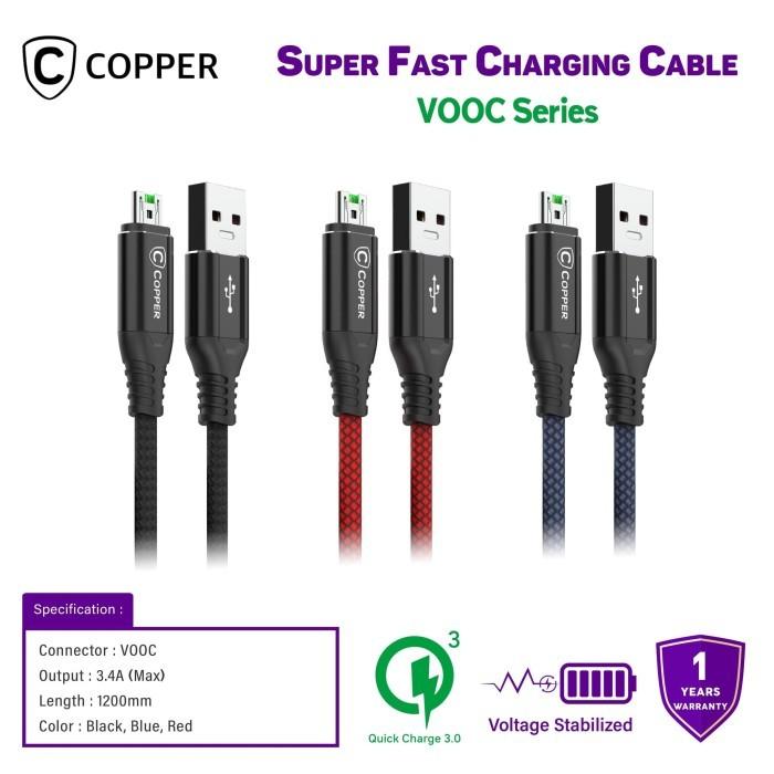 Gambar COPPER Premium Kabel Data Micro Nylon Series fast Charging QC 3.0 dari Copper Samarinda Official Kota Samarinda Tokopedia