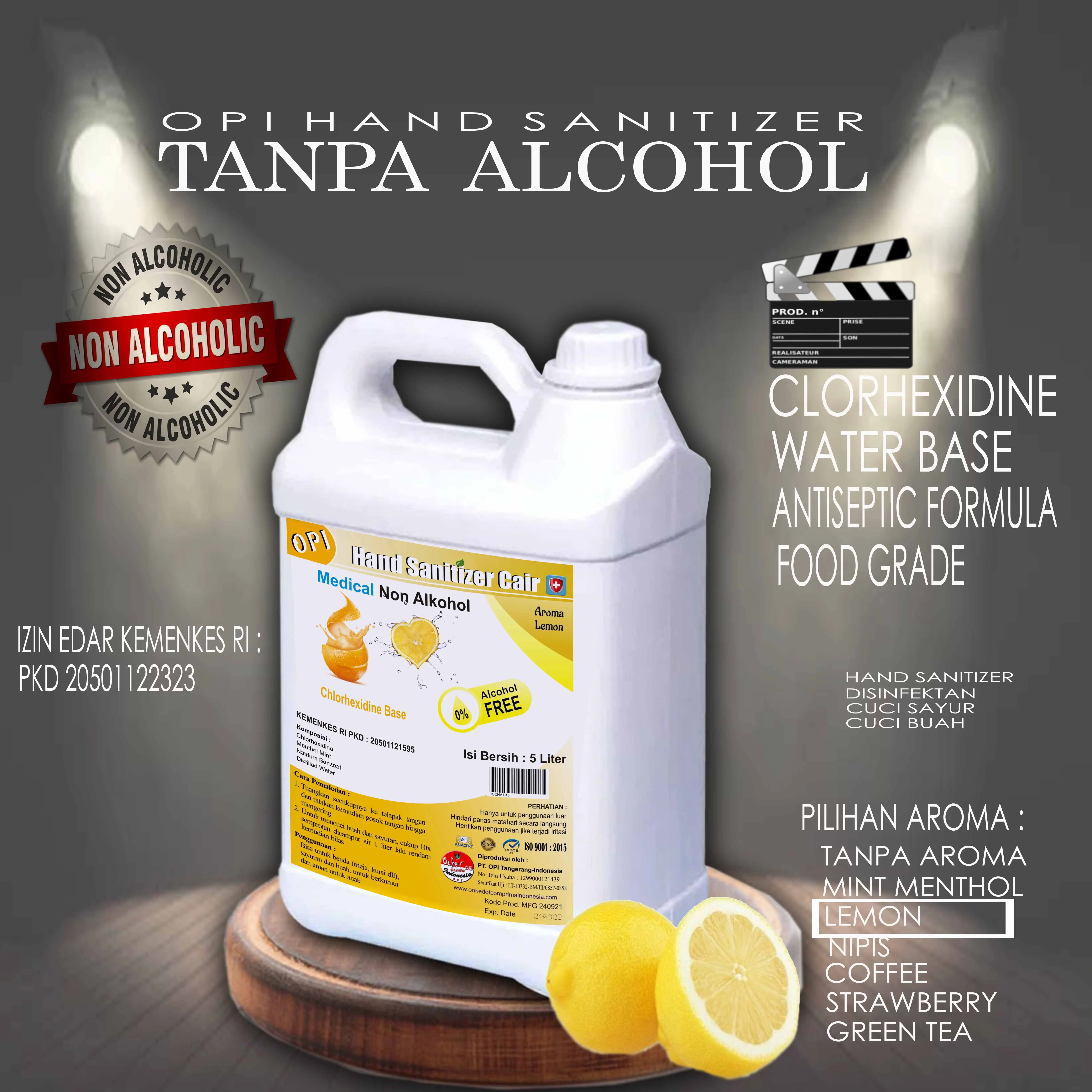 Hand Sanitizer Non Alkohol 500ml, 1 Liter, 5 Liter varian non alcohol