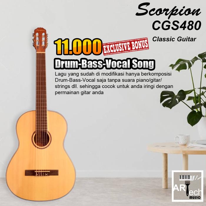 Gambar Scorpion CGS480 / CGS 480 Gitar Akustik Nylon Klasik ORIGINAL dari Artech Music Kota Bekasi Tokopedia