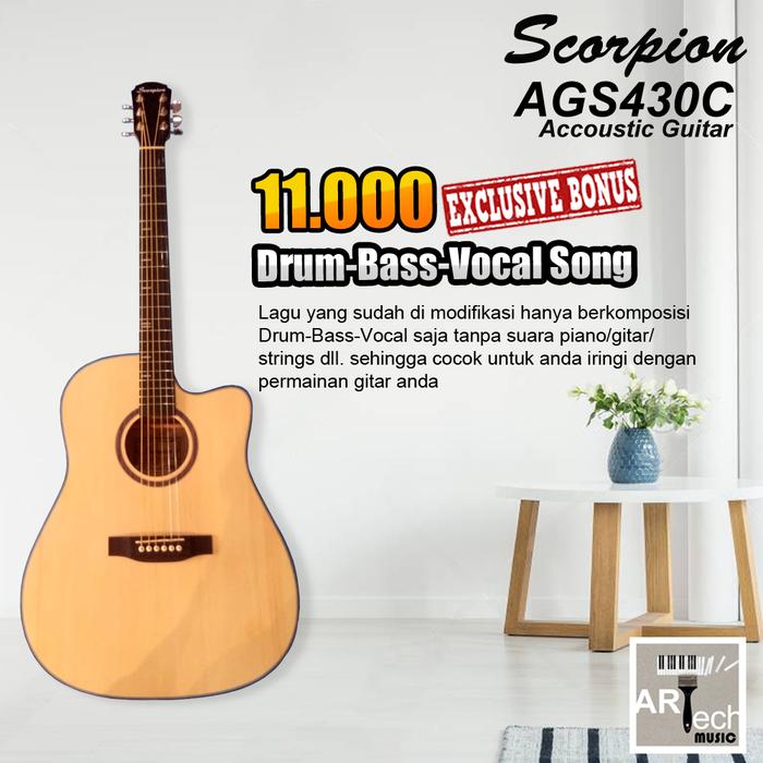 Gambar Scorpion AGS430C /AGS 430C /AGS430 C /AGS 430 C Gitar Akustik ORIGINAL dari Artech Music Kota Bekasi Tokopedia