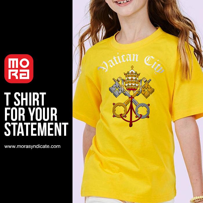 Gambar Baju Kaos Anak Unisex Katun Premium Lengan Pendek Bendera Vatican dari Mora Syndicate T-Shirt Kota Bekasi Tokopedia