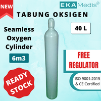Gambar Tabung Oksigen Medis Seamless Oxygen Cylinder 40L + Regulator dari ekamedistangerang Kota Tangerang 2 Tokopedia