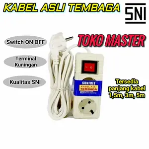 SNI Stop Kontak Colokan Kabel Tembaga Terminal Kuningan 2 Lubang