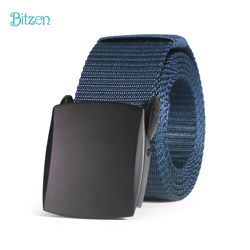 Bitzen Ikat Pinggang Pria Nylon Canvas Sabuk Berkualitas Premium Kulit 6