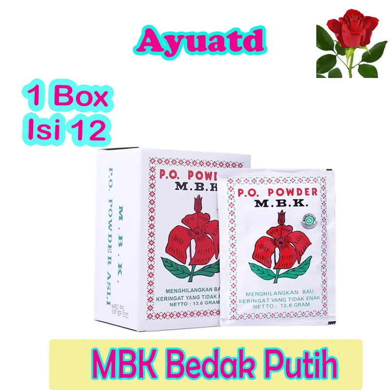 BEDAK MBK POWDER PUTIH 13.6 G X 12 Bungkus 0