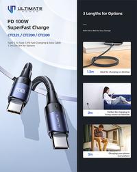 Gambar Ultimate Power Kabel Data Cable PD 100W Type-C to Type C USB-C Super F - 1.2 METER dari Ori aksesoris 1 Kota Administrasi Jakarta Pusat 4 Tokopedia