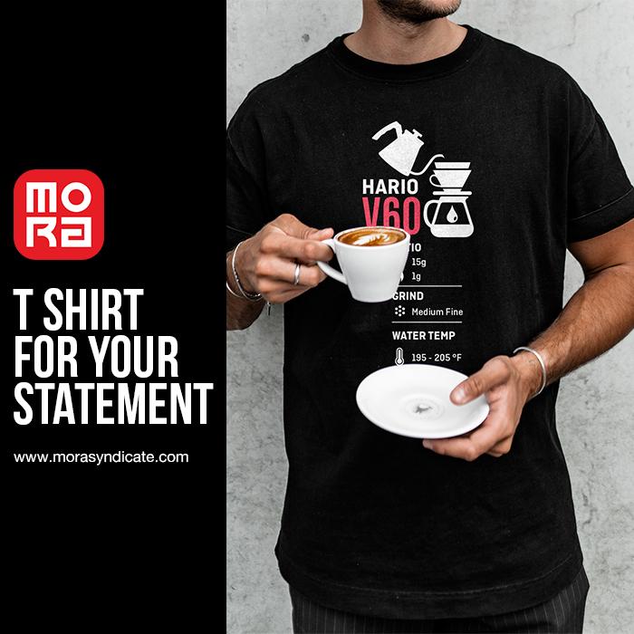Gambar Baju Kaos Polos Pria Katun Premium Lengan Pendek Kopi V60 dari Mora Syndicate T-Shirt Kota Bekasi Tokopedia
