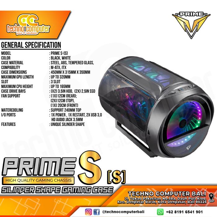 Gambar Casing Prime Gaming S [S] - M-atx ITX Gaming case dari Techno Computer Bali Kota Denpasar Tokopedia