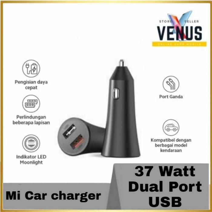 Gambar Xiaomi Mi Car Charger Mobil Fast Charger Version 2 Port 37W dari Venus Mobile Kota Administrasi Jakarta Barat Tokopedia