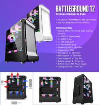 Gambar Casing Simbadda BattleGround 12 BLACK - ATX, mATX Tempered Glass dari Techno Computer Bali Kota Denpasar 2 Tokopedia