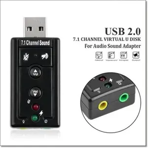 USB Soundcard 7.1 Channel Sound Card Adapter External Audio Stereo